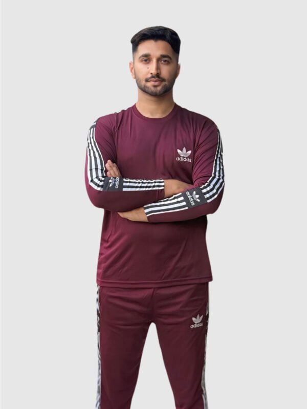 Adi Dri-Fit Track Suit (Maroon) - Image 2