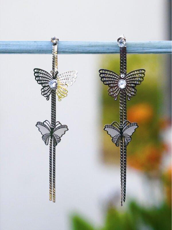 Long Butterfly Chain Earrings