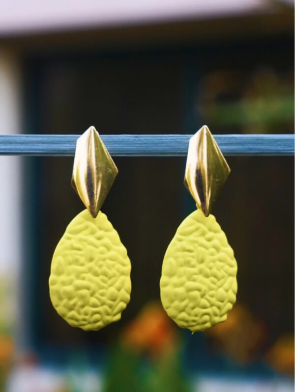 Textured Lime Drop Earrings