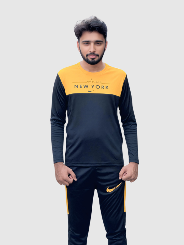 Nik New York Dry-Fit Tracksuit - Black & Yellow - Image 2