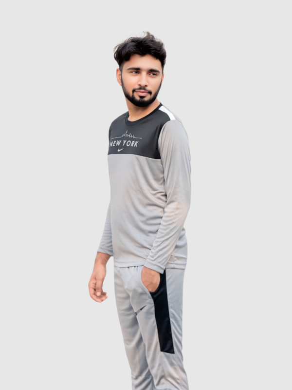 Nik New York Dry-Fit Tracksuit - Grey & Black - Image 2