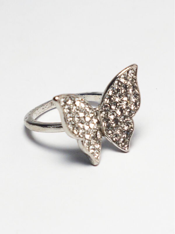 Elegant Flutter - Silver Butterfly Ring