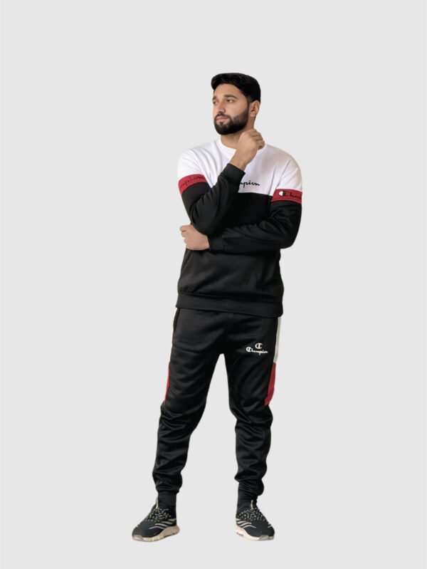 Champion Colorblock Tracksuit (Black & Red)