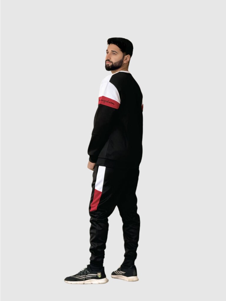 Champion Colorblock Tracksuit (Black & Red)