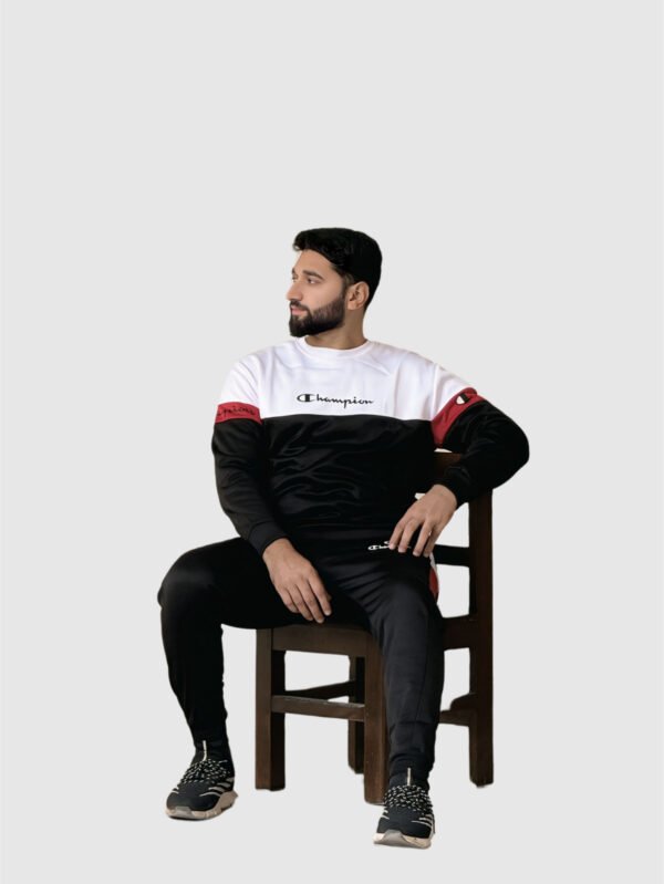 Champion Colorblock Tracksuit (Black & Red)