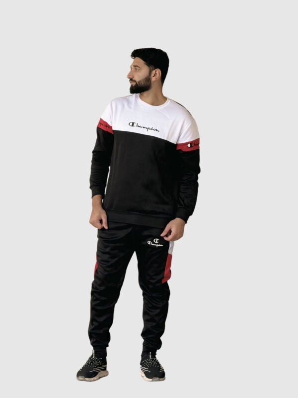 Champion Colorblock Tracksuit (Black & Red)