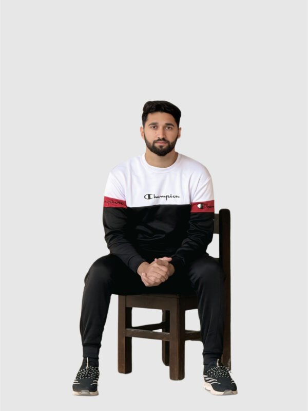 Champion Colorblock Tracksuit (Black & Red)