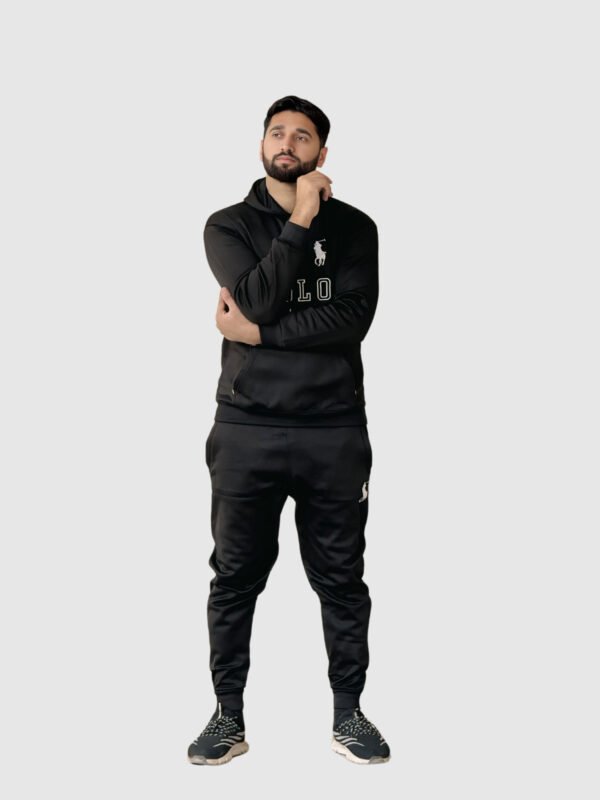 Polo Pullover Tracksuit (Black)