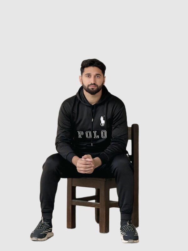 Polo Pullover Tracksuit (Black) - Image 8