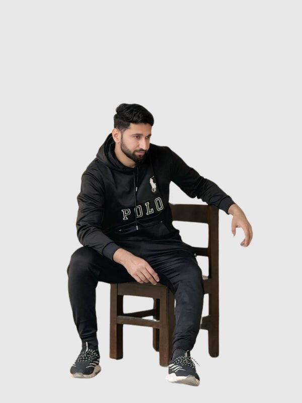 Polo Pullover Tracksuit (Black) - Image 9