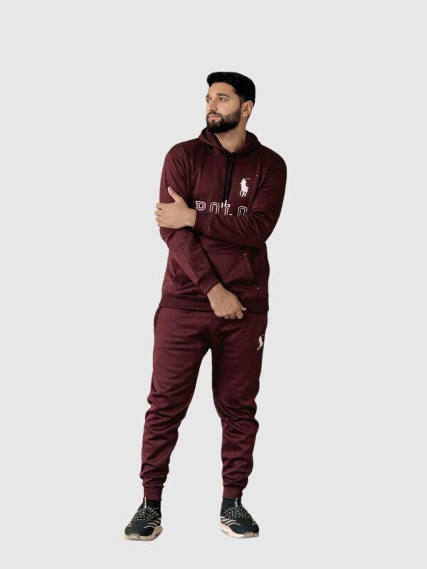 Polo Pullover Tracksuit (Dark Maroon) - Image 5