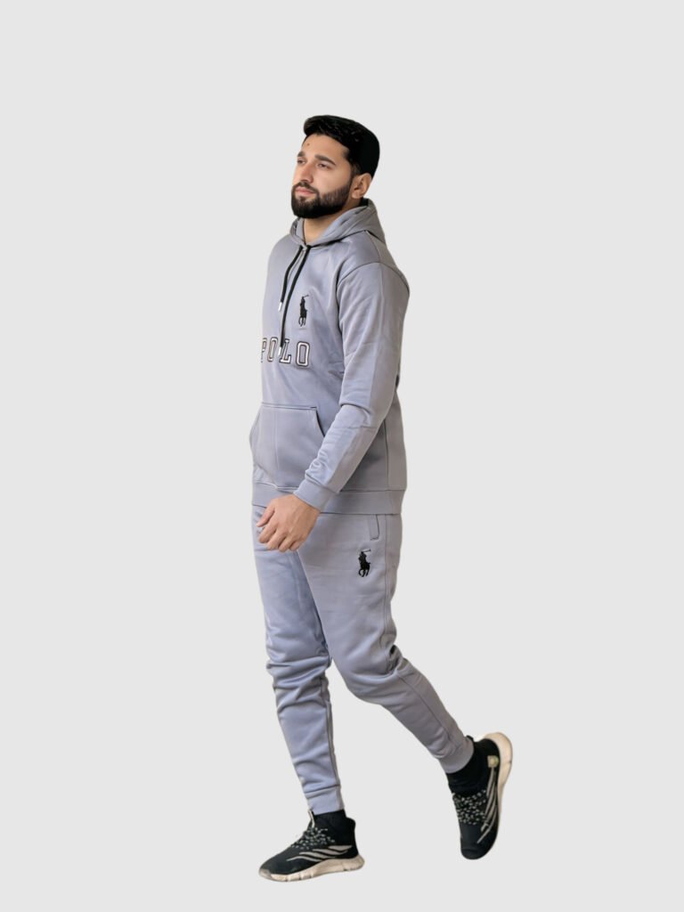 Polo Pullover Tracksuit (Light Gray)-1