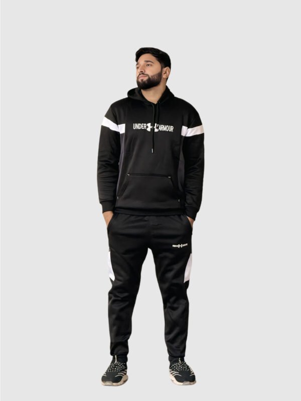 Under Armor Hoodie Tracksuit (Black & Gray) - Image 3