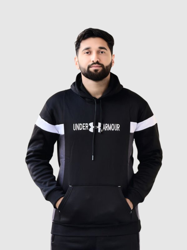 Under Armor Hoodie Tracksuit (Black & Gray) - Image 2