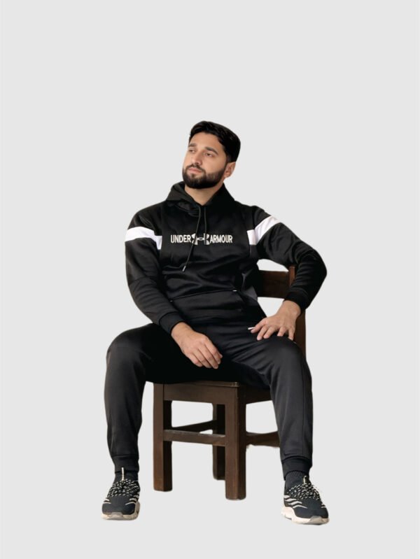 Under Armor Hoodie Tracksuit (Black & Gray) - Image 6