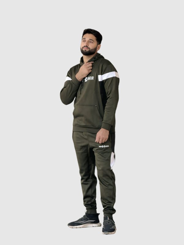 Under Armor Hoodie Tracksuit (Olive Green) - Image 4