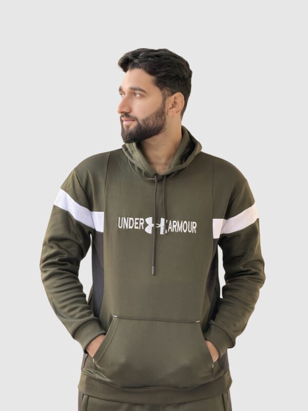 Under Armor Hoodie Tracksuit (Olive Green) - Image 2