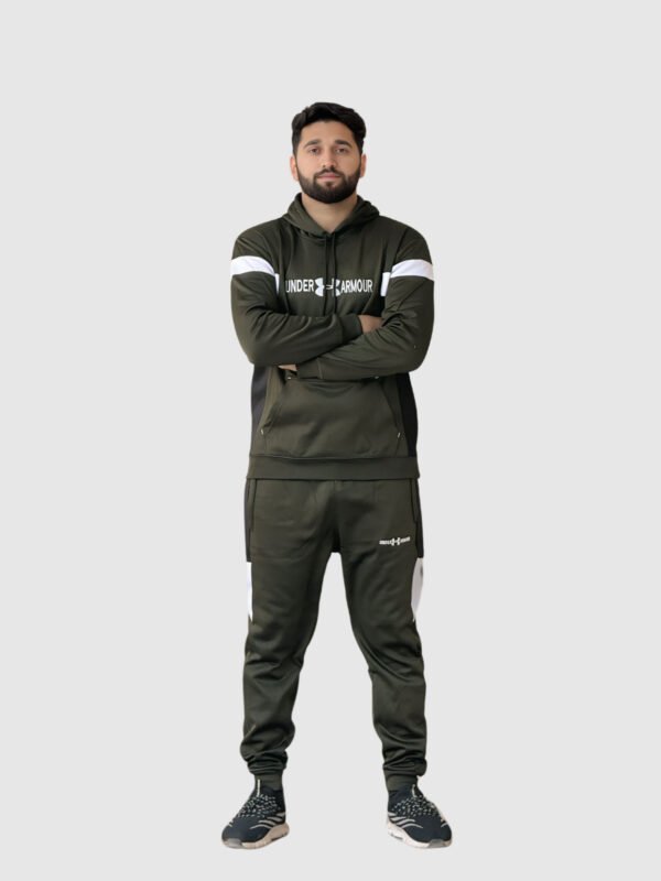 Under Armor Hoodie Tracksuit (Olive Green) - Image 5